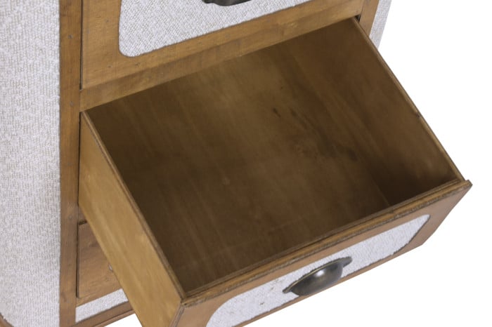 Commode Bois Polyester 48x36x60 cm Borreguito Blanc