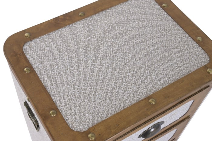 Commode Bois Polyester 48x36x60 cm Borreguito Blanc