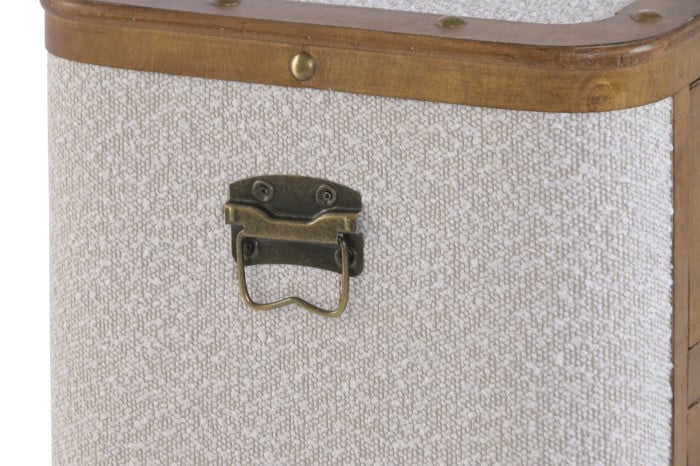 Commode Bois Polyester 48x36x60 cm Borreguito Blanc