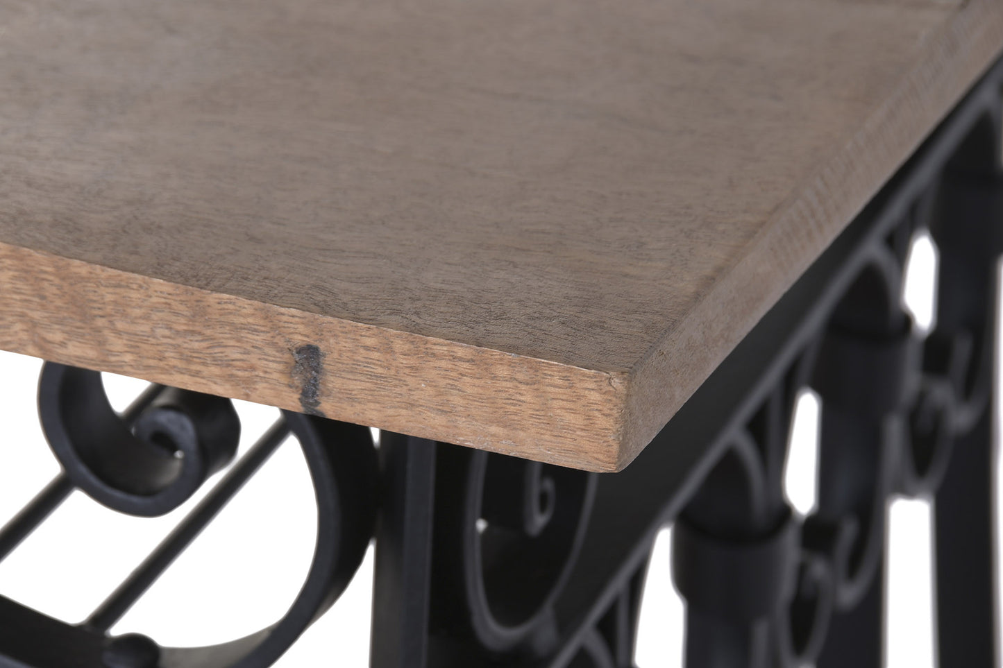Meuble de bar au style atypique en bois et métal fer forgé