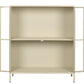 Commode Métal Verre Trempé 85x37x100 cm Crème Mat