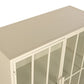 Commode Métal Verre Trempé 85x37x100 cm Crème Mat