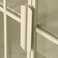 Commode Métal Verre Trempé 85x37x100 cm Crème Mat