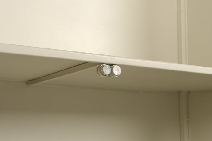 Commode Métal Verre Trempé 85x37x100 cm Crème Mat