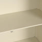 Commode Métal Verre Trempé 85x37x100 cm Crème Mat
