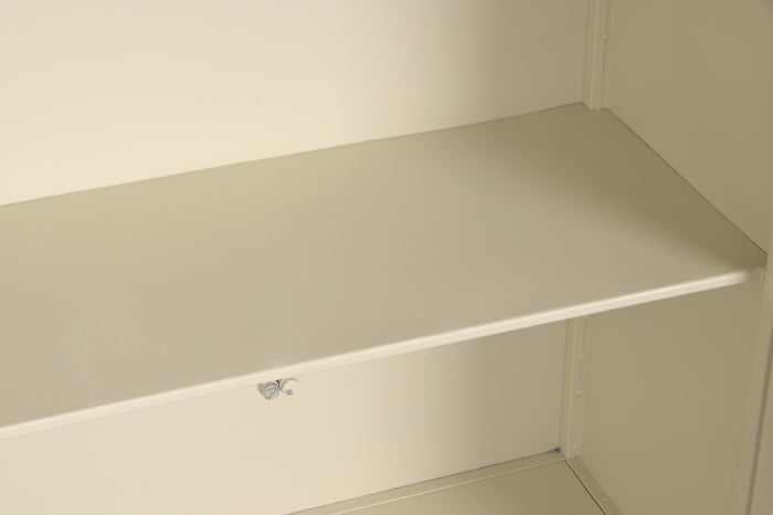 Commode Métal Verre Trempé 85x37x100 cm Crème Mat