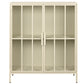 Commode Métal Verre Trempé 85x37x100 cm Crème Mat