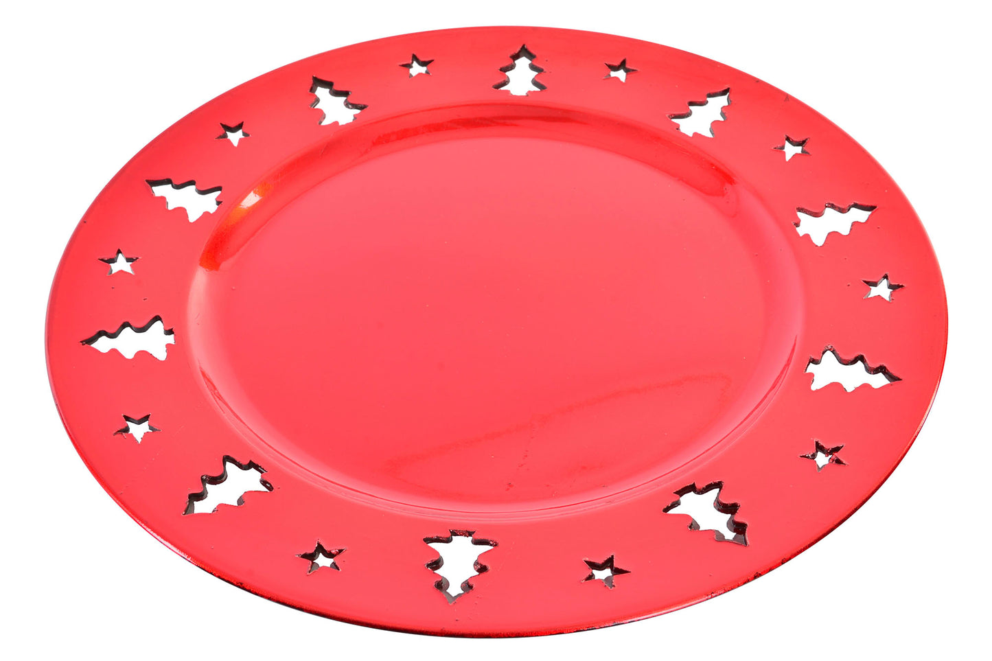 ASSIETTE / CENTRE DE TABLE 'SAPINS ROUGES'