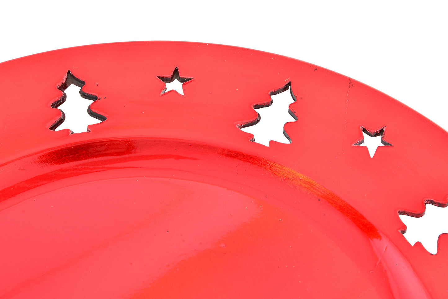 ASSIETTE / CENTRE DE TABLE 'SAPINS ROUGES'