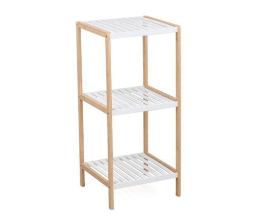 ÉTAGERE BAMBOU 3 TABLETTES BLANC