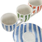Set à Café 6 Porcelaine 8,5x6,2x5,5 cm 90ml Multicolore Rayé