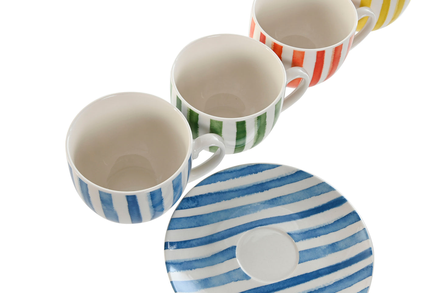 Coffret 6 TASSES A CAFE + SOUCOUPES RAYEES