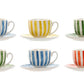 Coffret 6 TASSES A CAFE + SOUCOUPES RAYEES