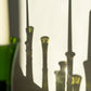 Bougeoir Verre Recyclé Q de bouteilles Feuille Morte/Vert