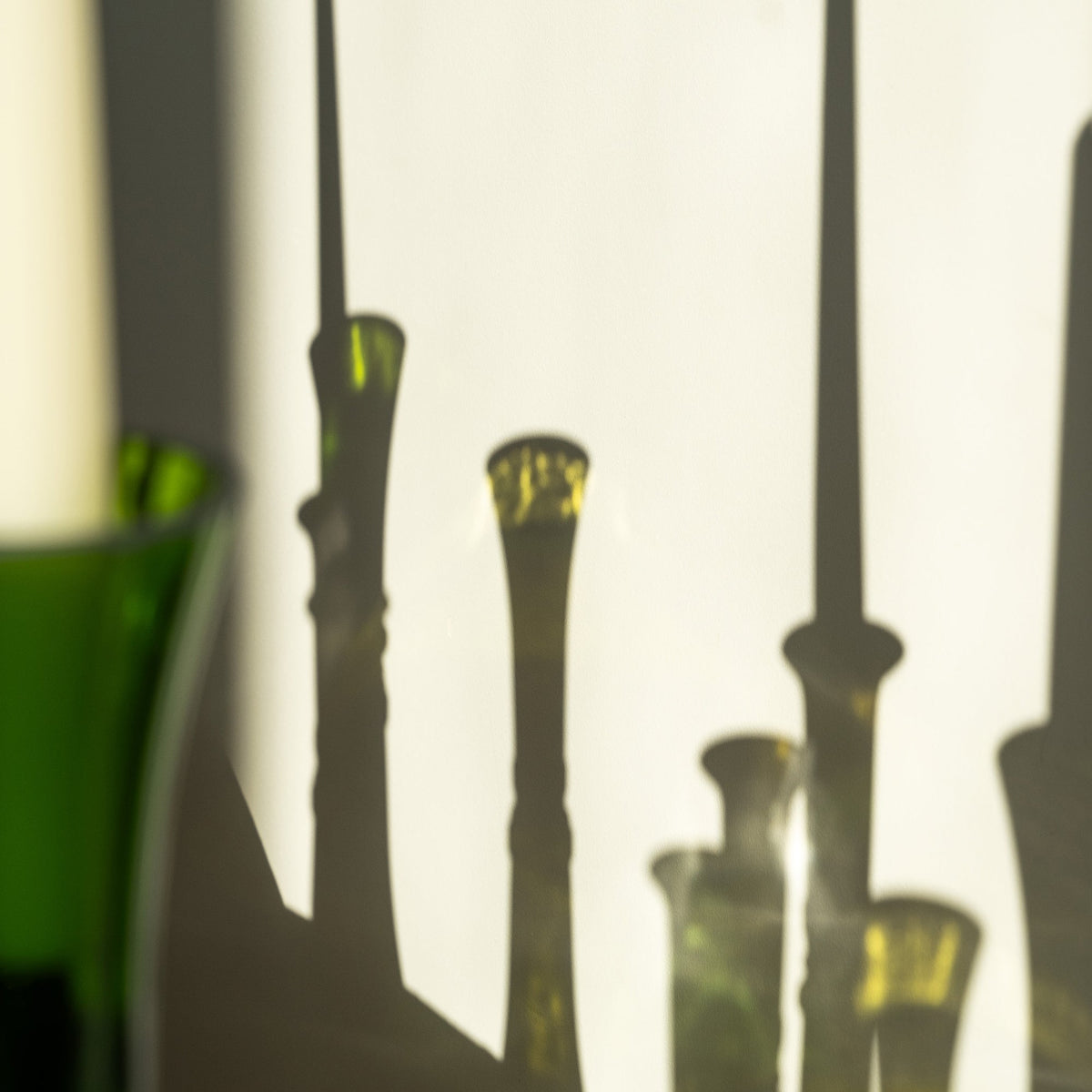 Bougeoir Verre Recyclé Q de bouteilles Feuille Morte/Vert