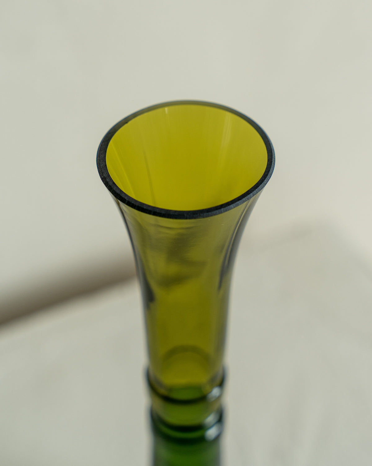 Bougeoir Verre Recyclé Q de bouteilles Feuille Morte/Vert