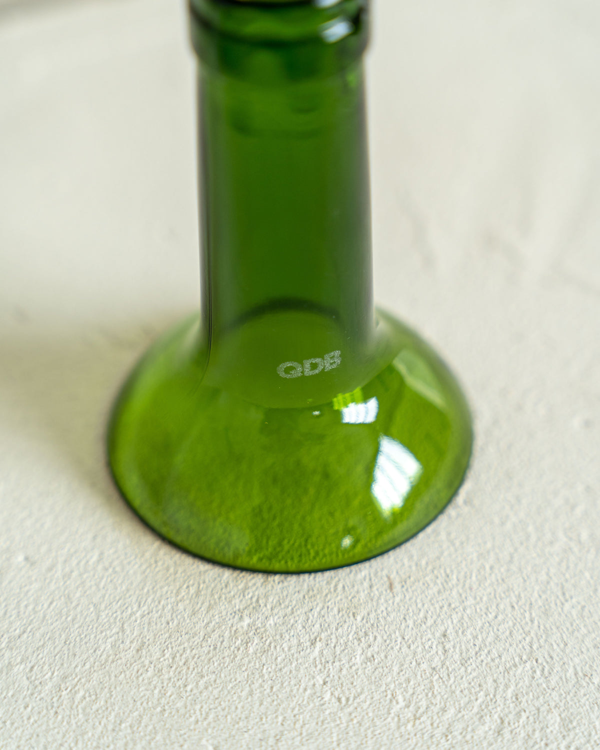 Bougeoir Verre Recyclé Q de bouteilles Feuille Morte/Vert