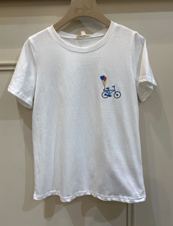 T-shirt brodé "balade en vélo" Taille M