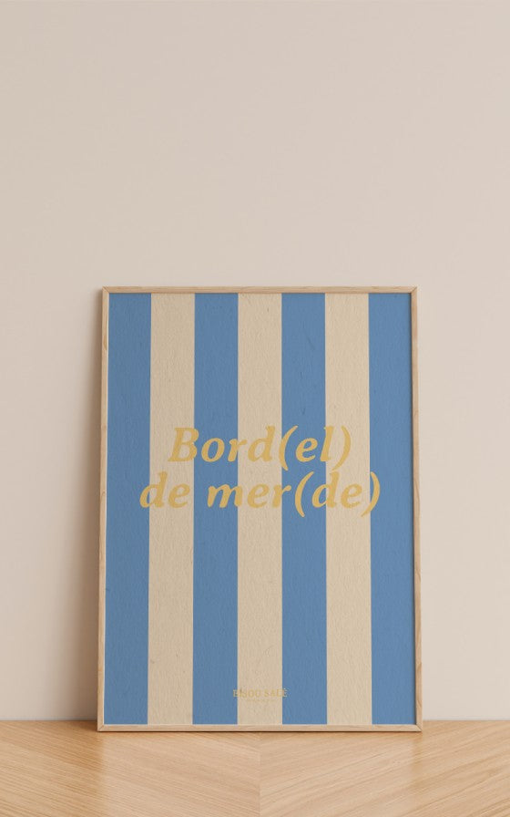 Affiche  à rayures Bord(el) de mer(de) A3