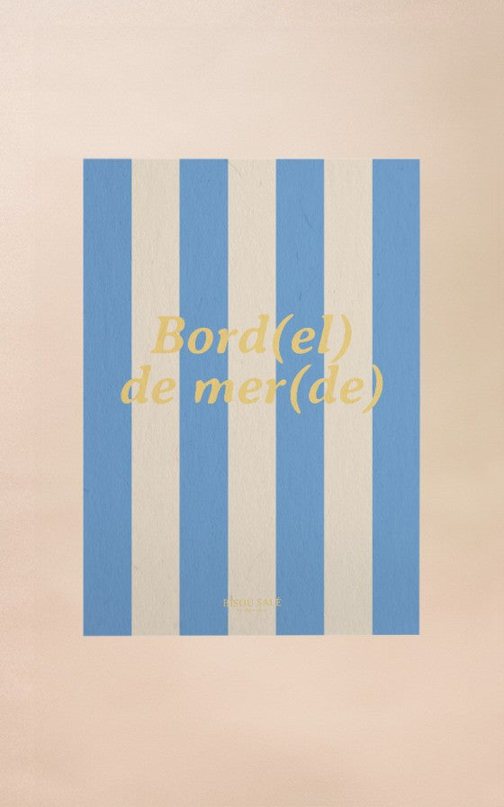 Affiche  à rayures Bord(el) de mer(de) A3