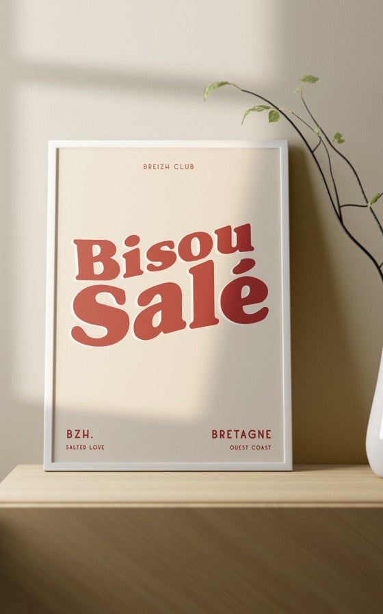 Affiche Bisou salé A3
