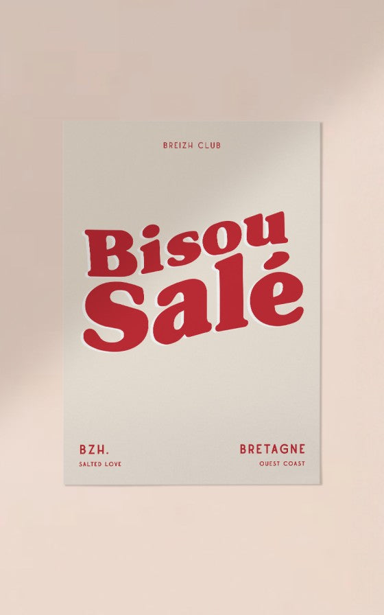 Affiche Bisou salé A3