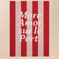 Affiche à rayures More amor sur le port A3