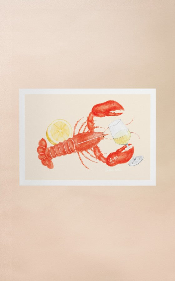 Affiche Homard vin blanc A3