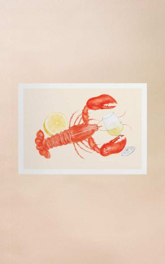 Affiche Homard vin blanc A3