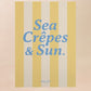 AFFICHE à rayures Sea crêpe and sun A3