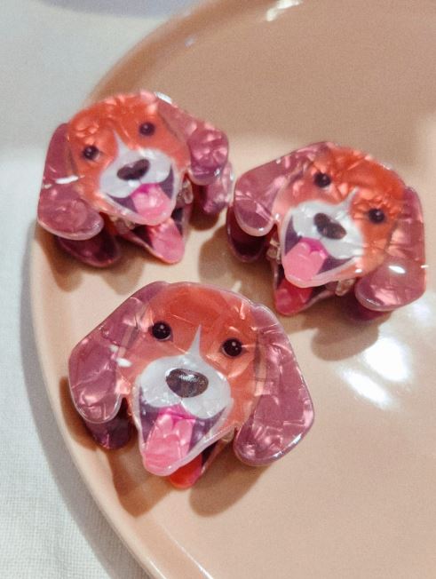 pince à cheveux résine chien Beagle