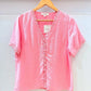 Blouse Col Dentelle à Boutons VIVICHY