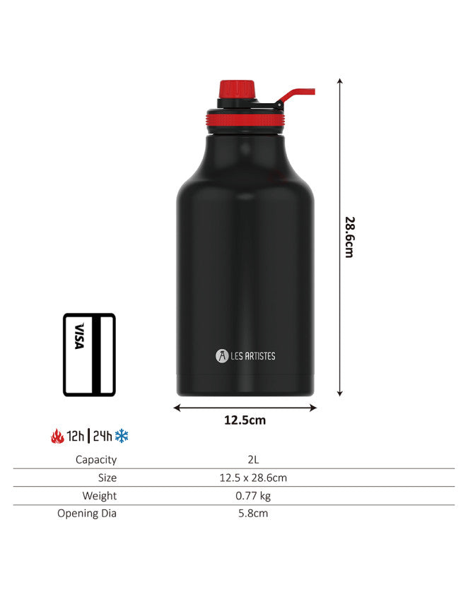 Bouteille isotherme XL Wood 2000 ml - Les Artistes