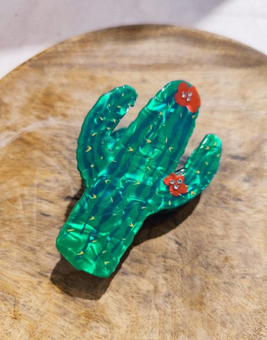 pince à cheveux résine cactus