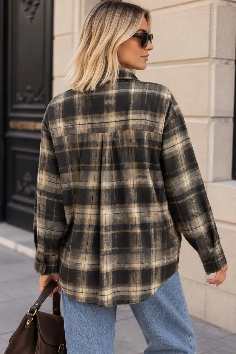 Chemise Femme Oversize à Carreaux Brodée Emma & Ashley Design