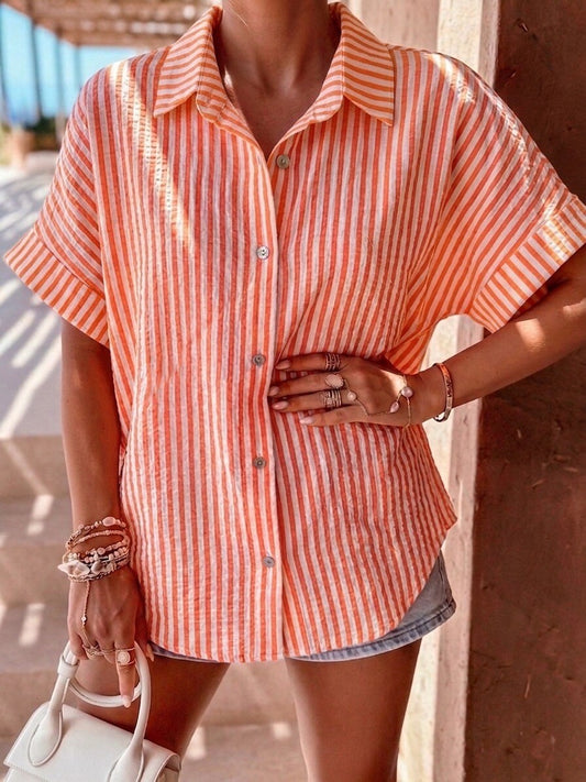Chemise rayée en gaze de coton