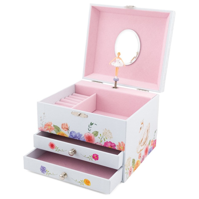 Coffre Musical 2 Tiroirs Ballerine 17x15x13 cm