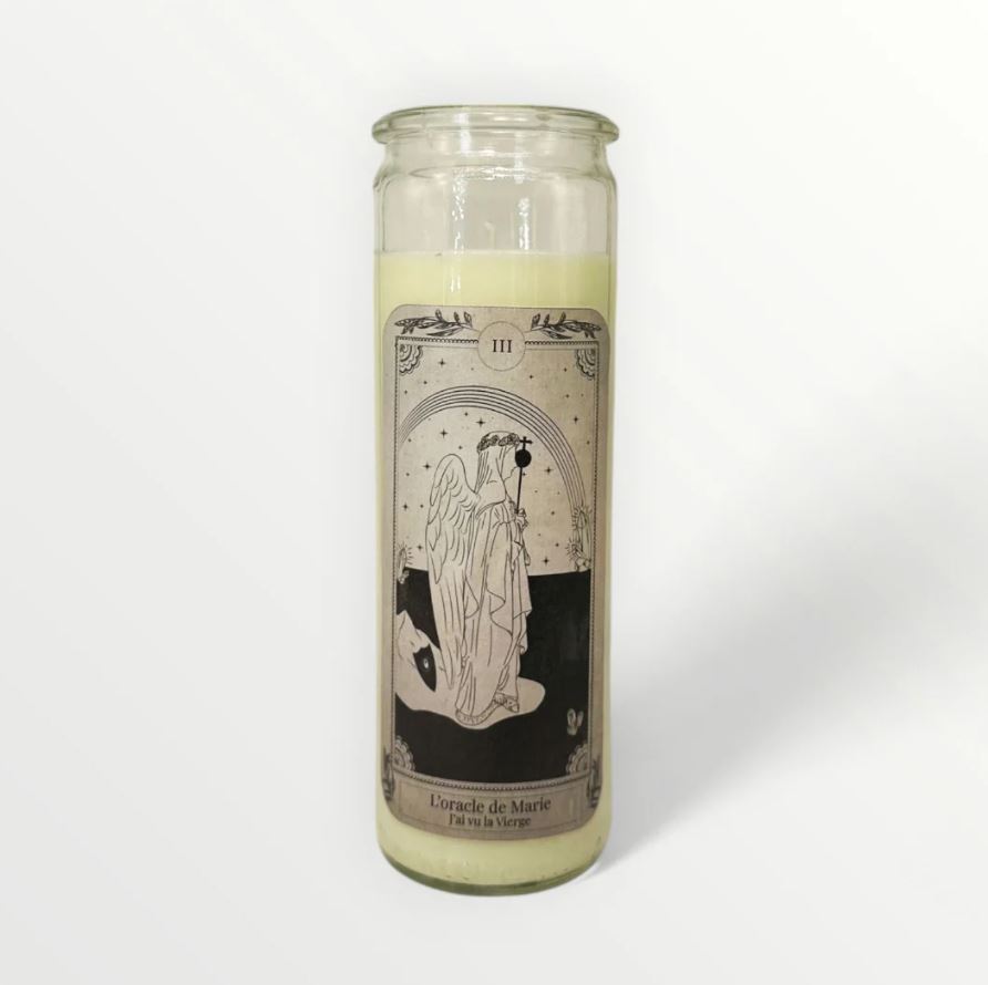 Bougie bijou divinatoire "tarot de la Vierge III" - J'ai vu la Vierge