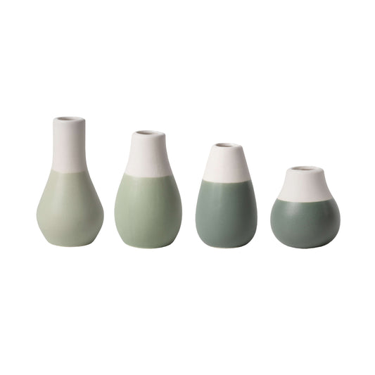 Lot de 4 mini VASES PASTELS Verts - Räder design