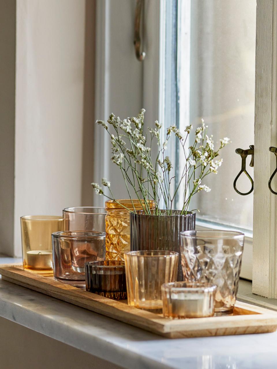 Plateau "sanga" avec photophores, vases en Verre - Bloomingville