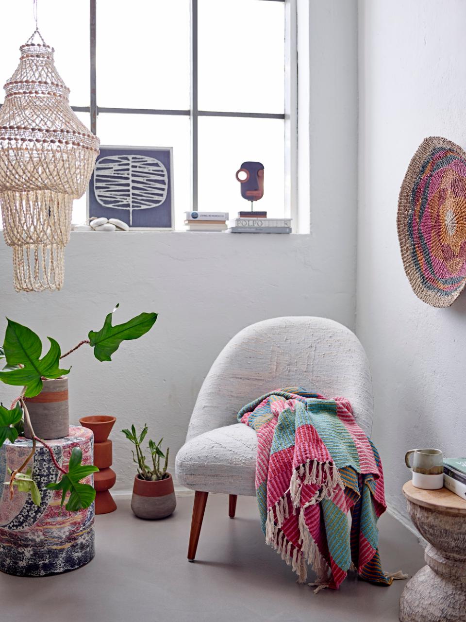 Plaid "Isnel "Multicolore en Coton recyclé - Bloomingville