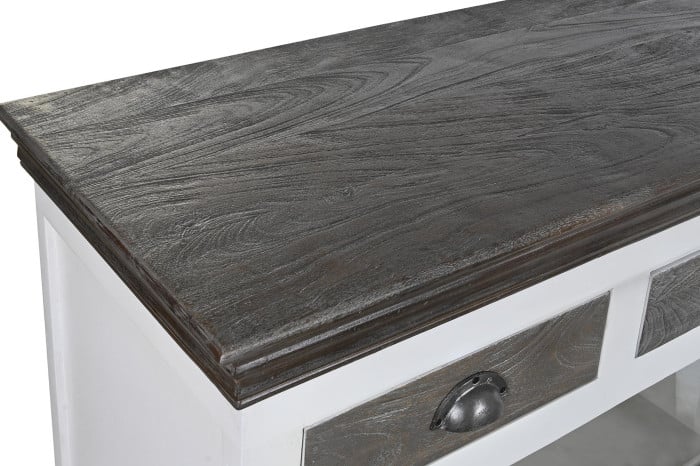 Commode Manguier Verre 165x45,7x105,4 cm Gris