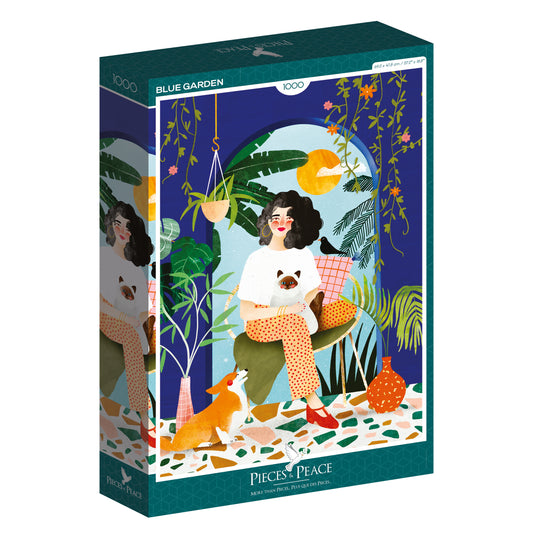 Puzzle 1000 Pièces "blue Garden" - Pieces & Peace