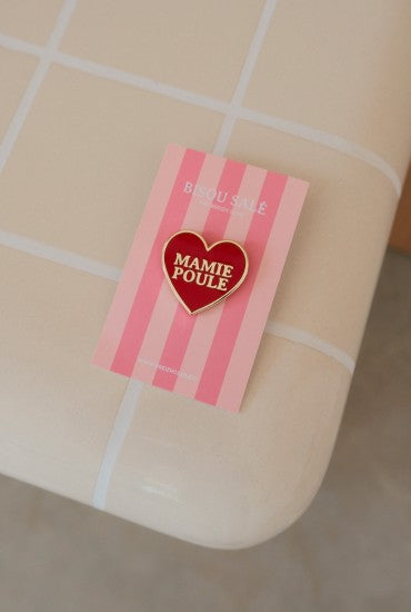 Pin's Coeur Rouge Mamie Poule BreizhClub