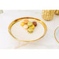 PLAT A TARTE SUR PIED CREME AVEC BORD DORE