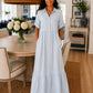 Robe Chemise Longue Fluide Tendance – Made in Italy - Bleu ciel