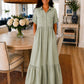 Robe Chemise Longue Fluide Tendance – Made in Italy - vert pâle