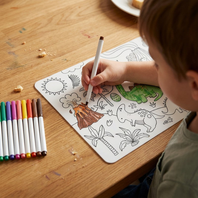 Set De Table À Colorier Thème Dino 7136