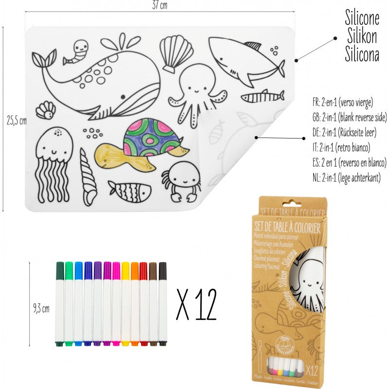 Set De Table À Colorier Océan Ulysse 7117