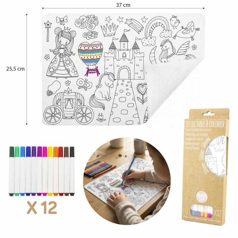 Set De Table À Colorier Thème Princesse 37x26 cm 7144